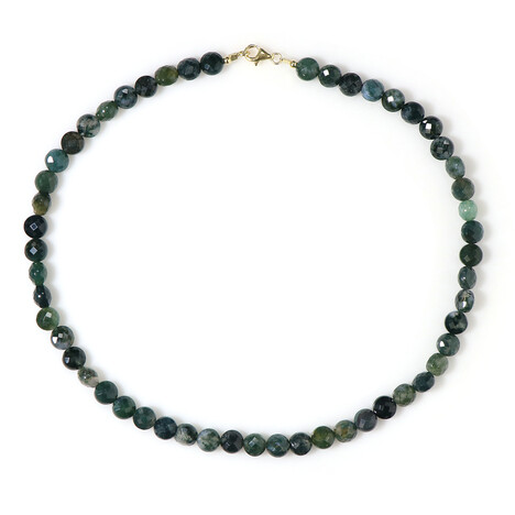 Moosachat-Silberhalskette