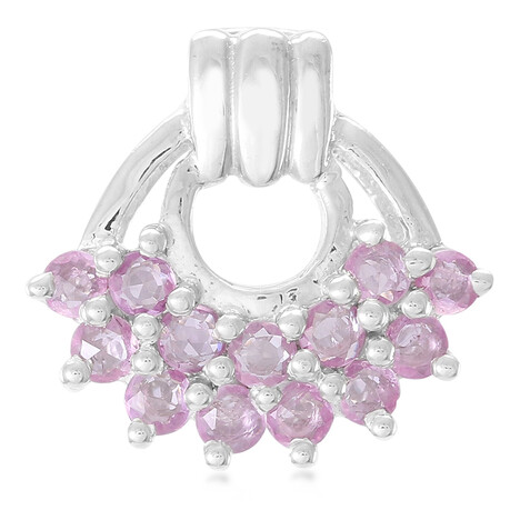 Pendentif en argent et Saphir parme