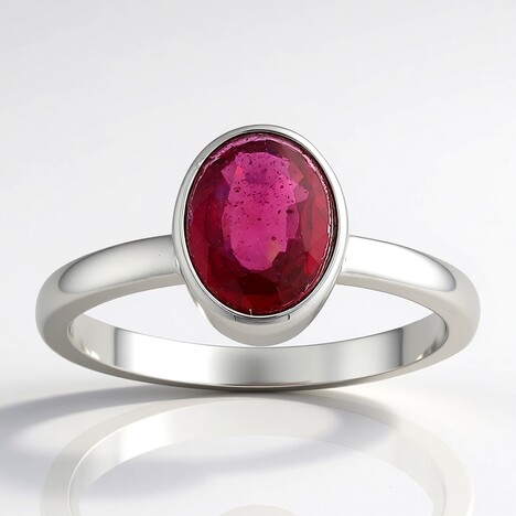 Bague en argent et Rubis de Madagascar