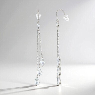 White Topaz Silver Earrings