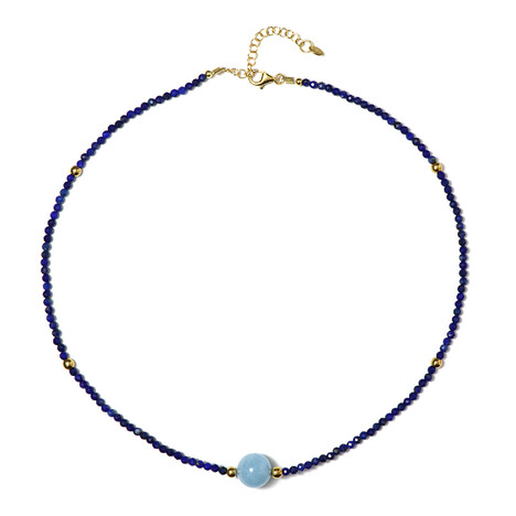 Edelstein-Silberhalskette