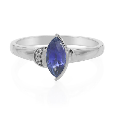 Blauer Burmesischer Saphir-Silberring