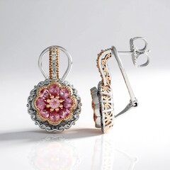 Orecchini in argento con Spinello Rosa (Gems en Vogue)