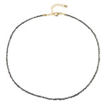 Zilveren halsketting met zwarte diamanten