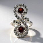 Anello in argento con Granato Mozambico (Annette classic)