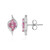Boucles d'oreilles en argent et Tourmaline rose du Brésil