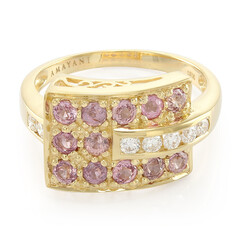 Nicht erhitzter Padparadscha-Saphir-Goldring (AMAYANI)