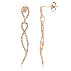 Boucles d'oreilles en argent et Diamant fantaisie