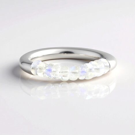 Anello in argento con Pietra di Luna Arcobaleno (MONOSONO COLLECTION)