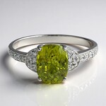 Anello placcato in platino con Tormalina Cuprian