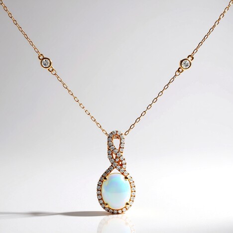 Collana in oro con Opale di Welo AAA (CIRARI)