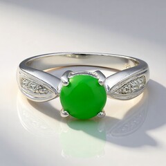 Anello in argento con Crisoprasio Imperiale