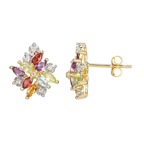 Edelstein-Silberohrringe