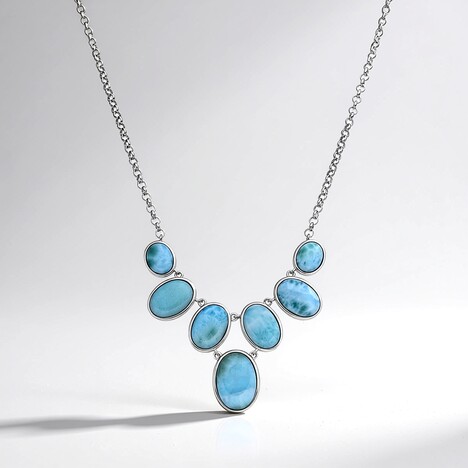 Collier en argent et Larimar