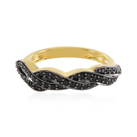 Zilveren ring met zwarte spinelstenen