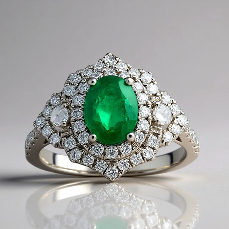 Anello in oro con Smeraldo Zambia AAA (CIRARI)