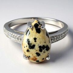 Anello in argento con Diaspro Dalmata