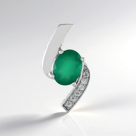 Ciondolo in argento con Onice Verde