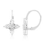 Zilveren oorbellen met witte topaasstenen