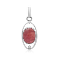 Zilveren hanger met een rhodochrosiet (Bali Barong)