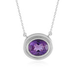 Zilveren halsketting met een Siberische amethist