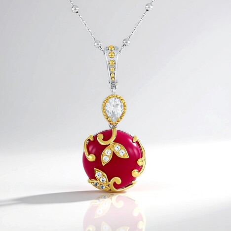 Collana in argento con Calcedonio Lampone (Dallas Prince Designs)