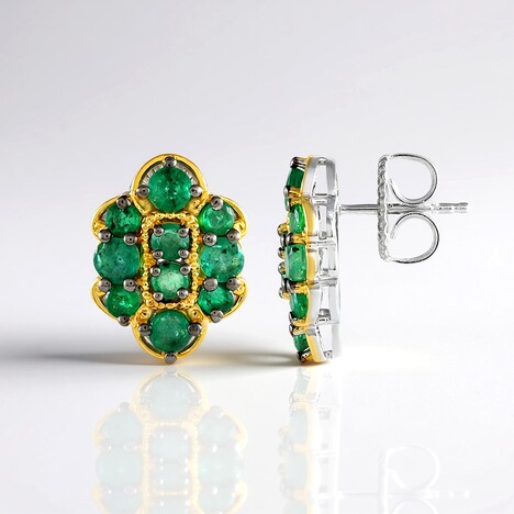 Orecchini in argento con Smeraldo Zambia (Gems en Vogue)