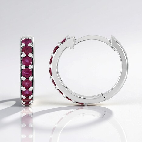 Boucles d'oreilles en argent et Rubis de Madagascar