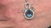 Colgante en plata con Fluorita azul petróleo