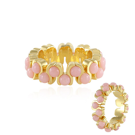 Zilveren ring met roze opalen