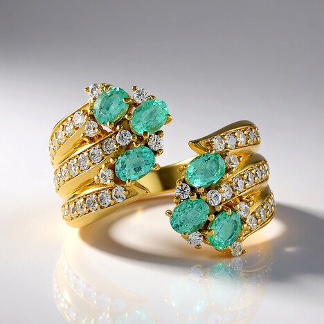 Bague en argent et Emeraude du Brésil