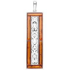 Zilveren hanger met Baltische barnsteen