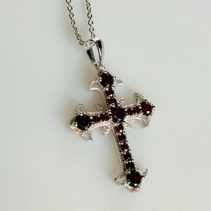 Granat-Silberhalskette