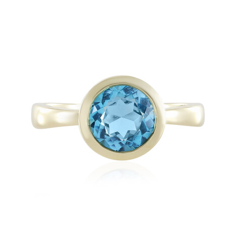 Bague en or et Topaze bleu Suisse (de Melo)