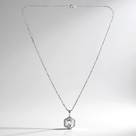Collana in argento con Topazio Bianco