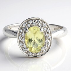 Anello in argento con Apatite Lemon