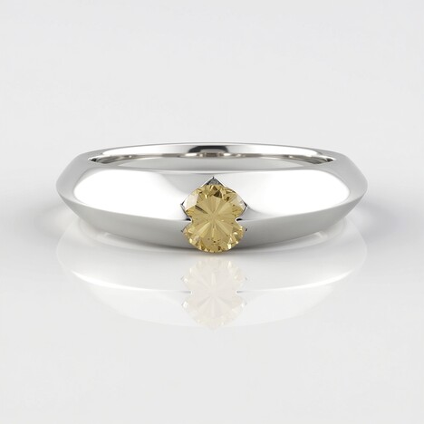 Bague en argent et Diamant champagne I2 (de Melo Essence)