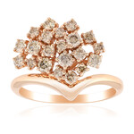 Gouden ring met SI1 Argyle Rose De France Diamanten (Annette)