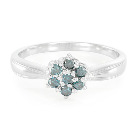 Anello placcato in platino con Diamante Fancy