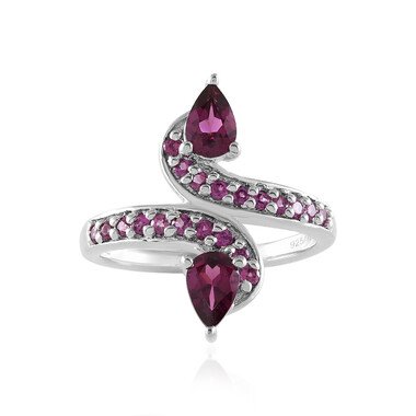 Magenta-Granat-Silberring