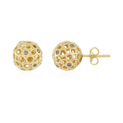 Pendientes en plata con Diamante champán I2