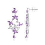 Sambia-Amethyst-Silberohrringe