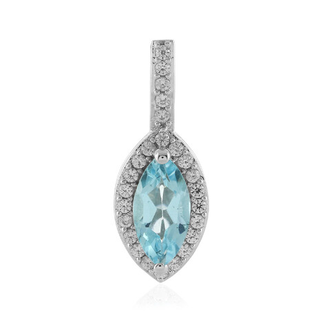 Himmelblauer Topas-Silberanhänger