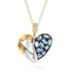 Aquamarin-Silberhalskette (Gems en Vogue)