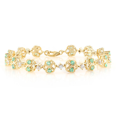 Russischer Smaragd-Silberarmband (Adela Silber)