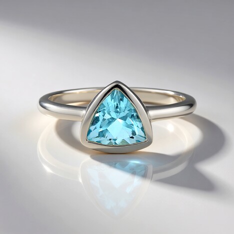 Anello in argento con Topazio Blu Cielo (MONOSONO COLLECTION)