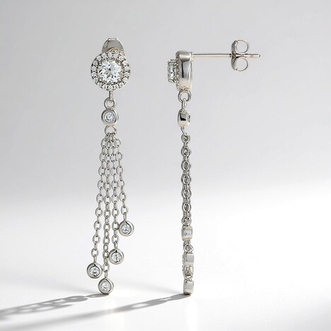 Orecchini in argento con Topazio Bianco