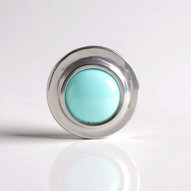 Zawieszka ze srebra platynowanego - Chalcedon Aqua  (MONOSONO COLLECTION)