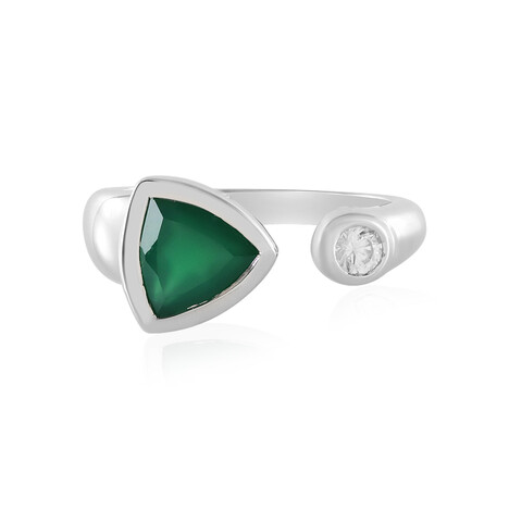 Anello in argento con Onice Verde