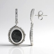 Boucles d'oreilles en argent et Météorite d'Alétaï